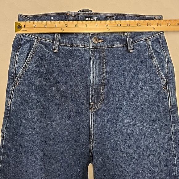 Old Navy Workwear Womens Sky-Hi Straight Jeans Sz 10 Tall Carpenter - Picture 8 of 9